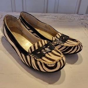 Michael Kors Calf Hair Zebra Print Penny Loafers